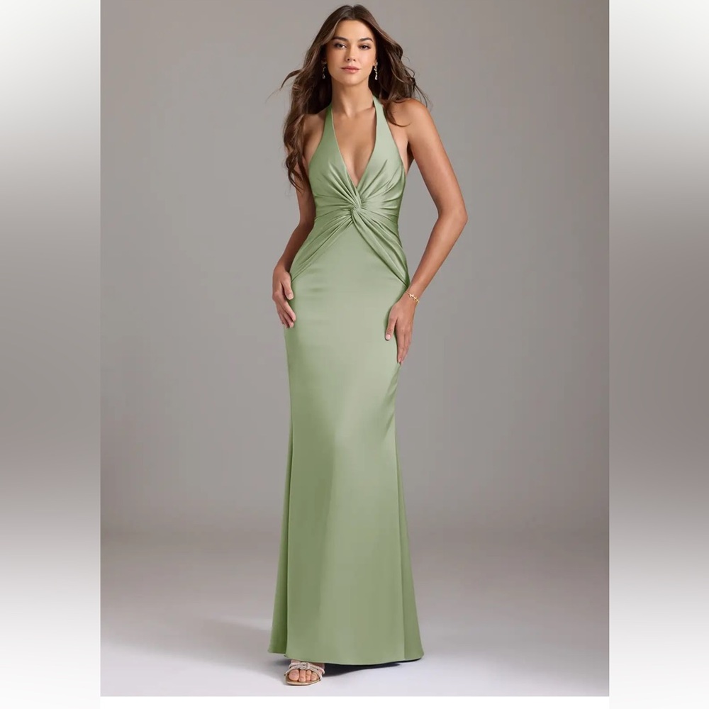 Azazie Valerie dress in dusty sage